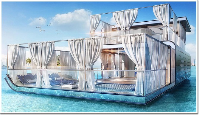 售价2100万海马造型“玻璃幕墙”漂浮别墅成土豪国最新旅游黄金点